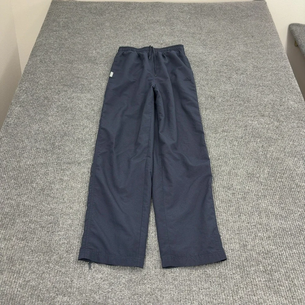 Vintage Adidas Track Pants Mens M Navy Polyester Elastic Waist Athletic Style